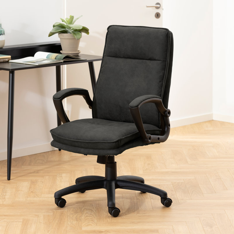 Vanlue Polyester Blend Executive Chair, Black