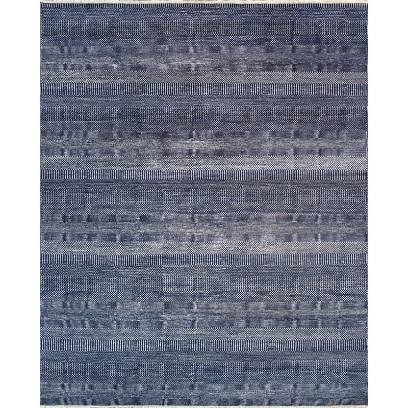 Striped Area Rug in Navy/Gray, Rectangle 5'10" x 9'6"