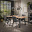 Disalvo Acacia Solid Wood Top Metal Base Dining Table