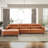 Neithen 109.5" Wide Mid Century Modern L-Shaped Vegan Leather Sofa & Chaise-1939442734