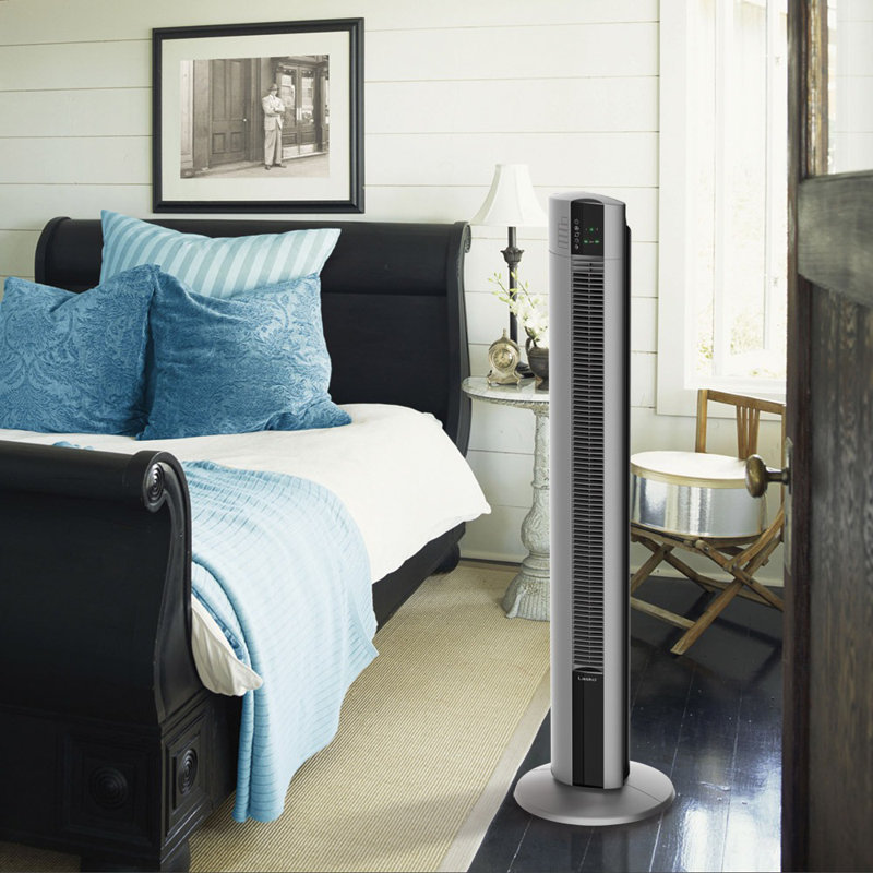 48 Tower Fan with Remote Control, 47.5" H x 12.5" W x 12.5" D, Grey