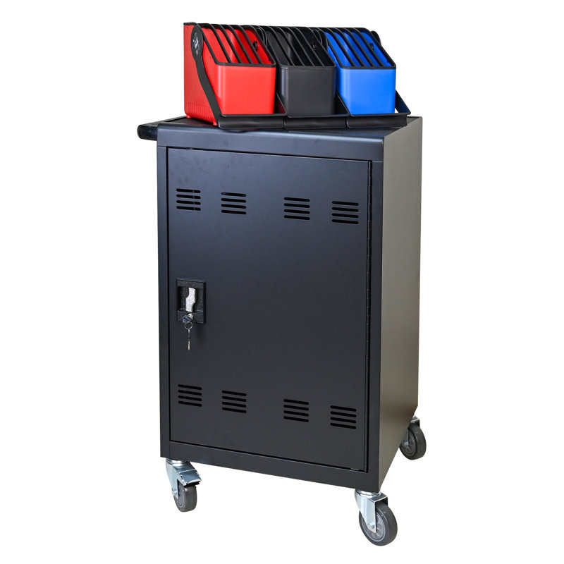 30 Charging Cart With Lock And Easy Cable Handling Lockable Mobile For 30 Devices, Arrangement Advantage Enhancement
