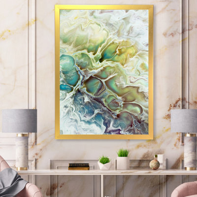 «Yellow and Green Abstract Strokes III», peinture sur toile