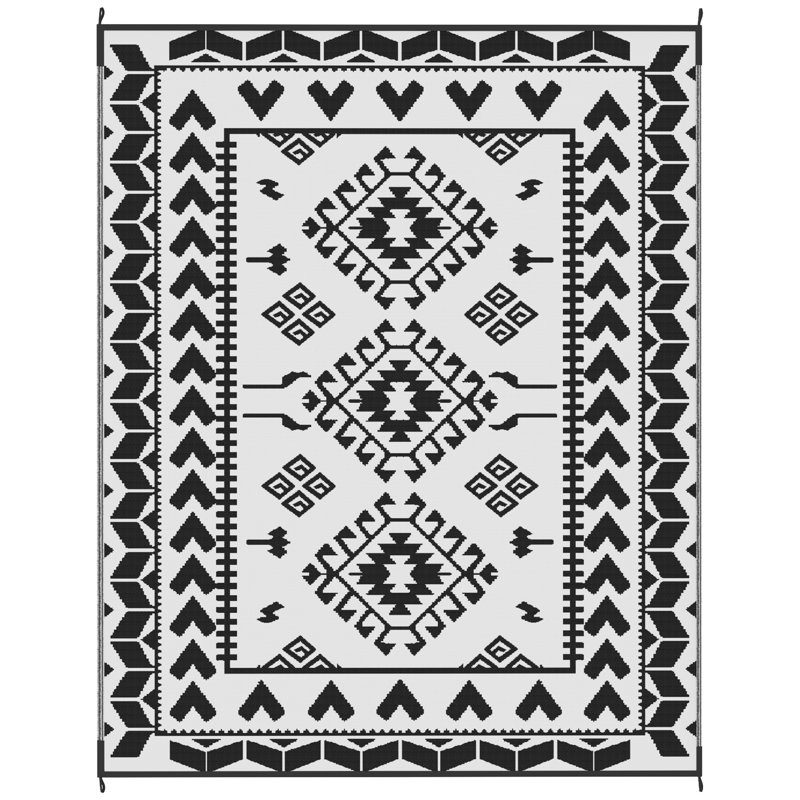 Portable Area Rugs 8 X 10 Polypropylene Modern Reversible Patio