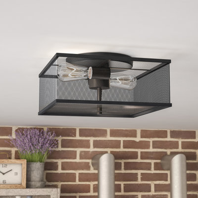Plafonnier encastré carré en cage 11,9 po 2 lumières Ava