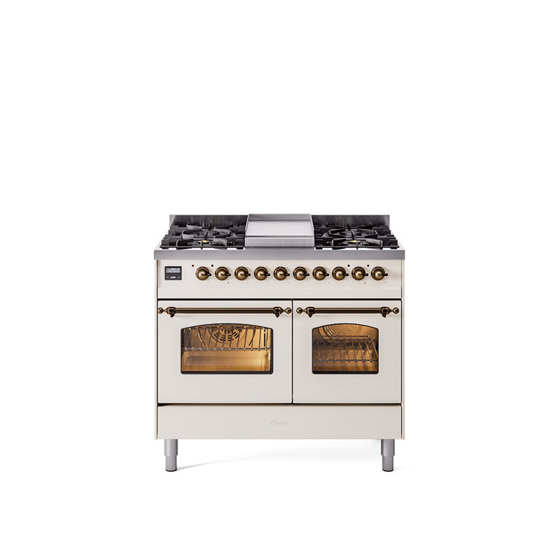 ILVE Nostalgie II 40 in Dual Fuel Range, Liquid Propane, Midnight Blue/Chrome