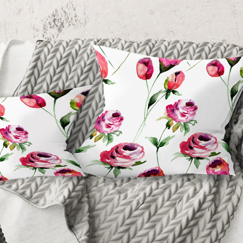 Coussin Roses, 16 po x 1 po