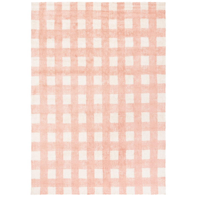 Haddam Hand Woven Recyclyed Cotton Pile Machine Washable Plaid Rug, Rectangle 6' x 9'