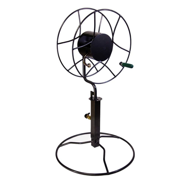 Yard Butler Free Standing Steel Swivel Hose Reel with Patio Base