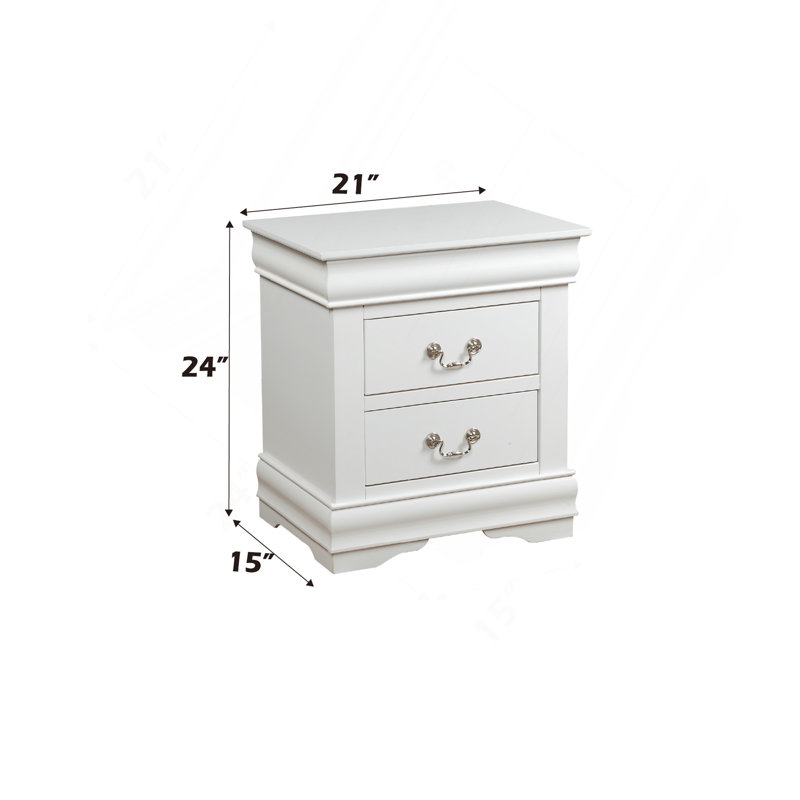 White Finish Nightstand, White