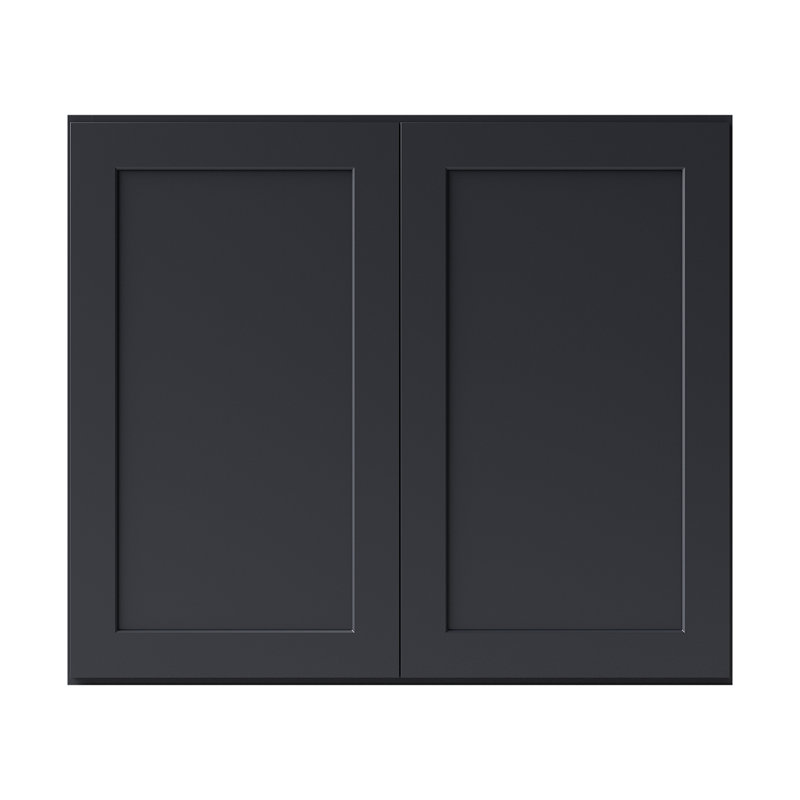 Armoire de cuisine en bois massif prête à assembler, H 36 po x l 42 po x P 12 po, Noir Shaker