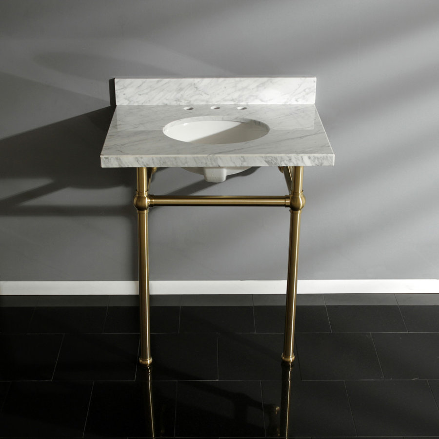 Kingston Brass Templeton 30-Inch Vanity Top with Brass Legs (8-Inch, 3-Hole)