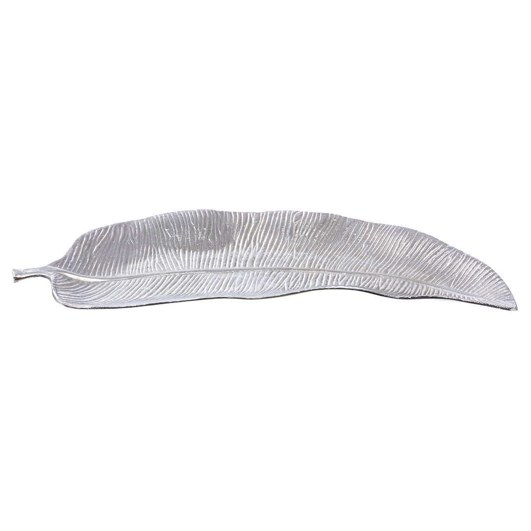 Schale Blatt XL Leaf silberfarben L. 97 cm