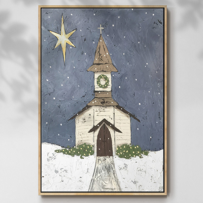 A Silent Night III, reproduction d'art sur toile, H 37 po x l 25 po x P 1,5 po, Naturel