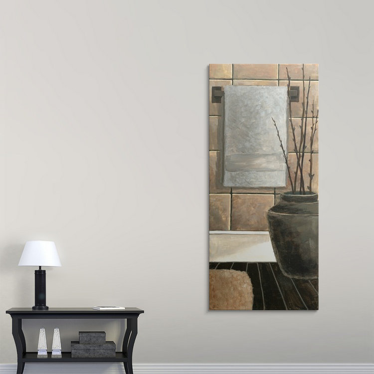 « panel ii » megan meagher, reproduction d’art Modern Bath, H 44 po x l 24 po x P 1 po, Cadre noir