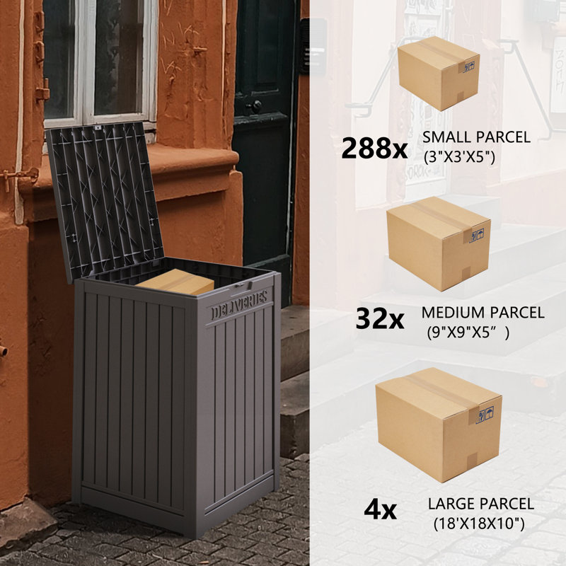 Decksplore 31 Gallons Water Resistant Resin Deck Box, Coffee
