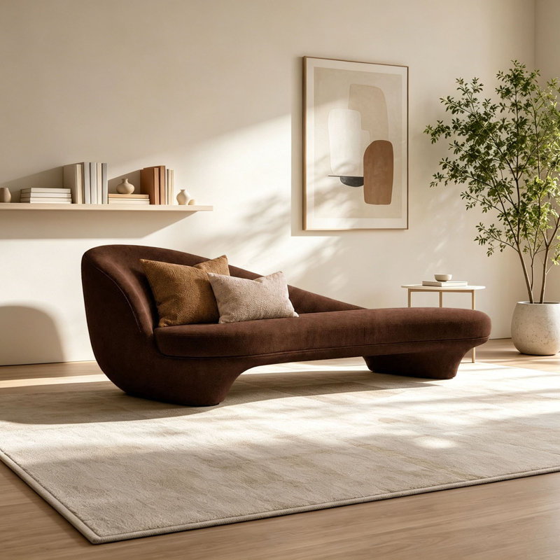 Chaise longue de loisir de style luxueux, Dark Brown