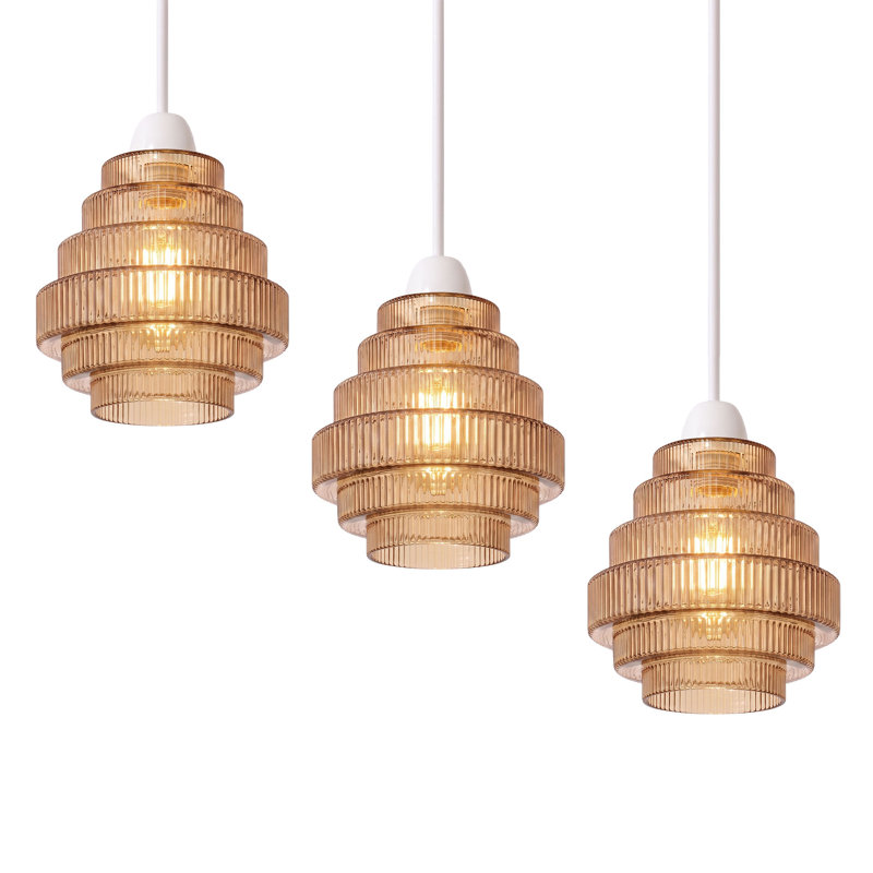 15.5cm H Glass Lamp Shade in Amber