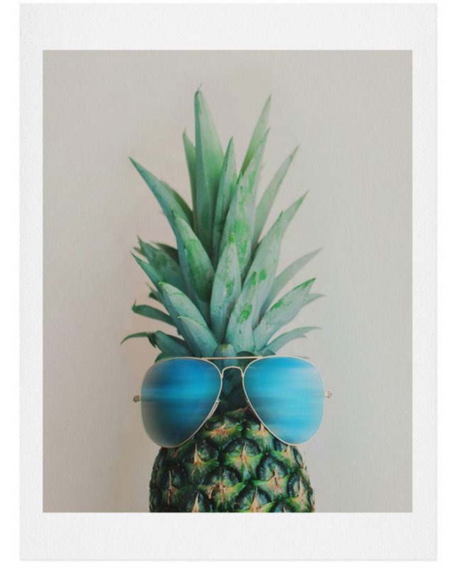 Ananas au paradis - Impression sur papier, H 24 po x l 18 po