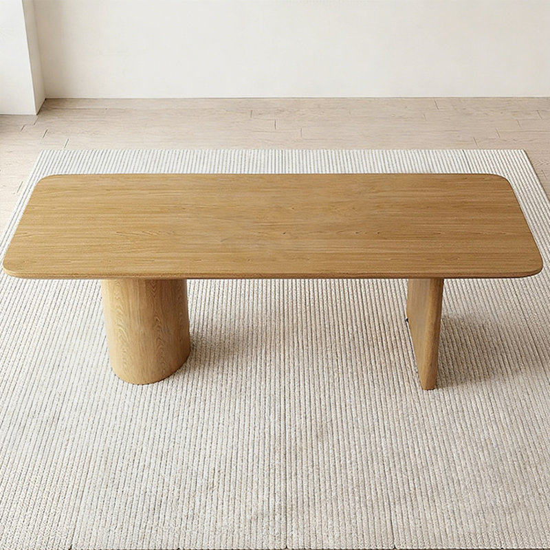 Modern Burlywood Rectangular Solid Wood Dining Table, 98.43