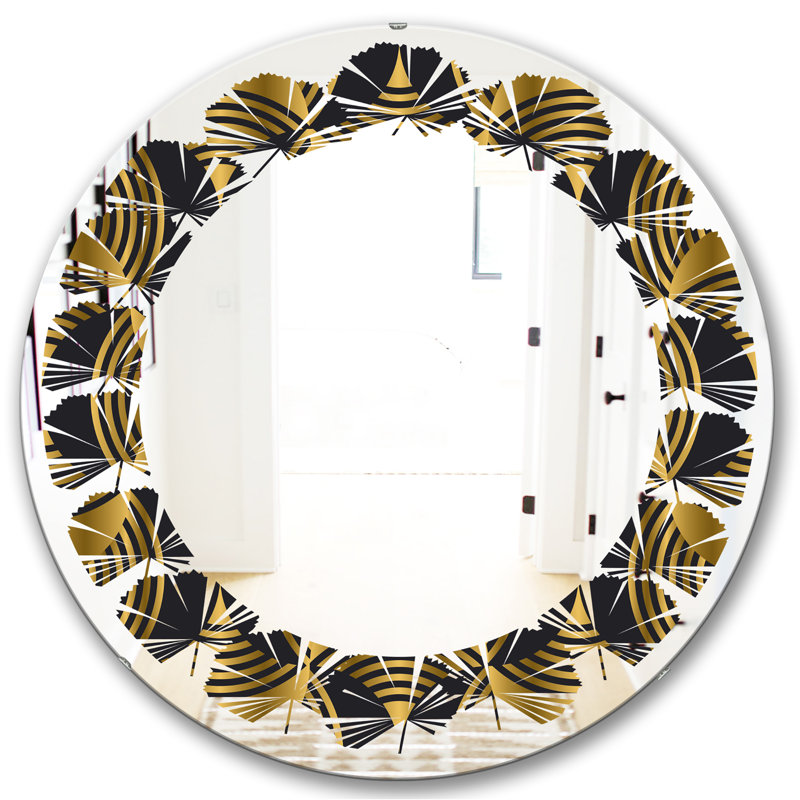 Miroir mural Leaves Art Deco, H 31,5 po x l po