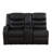Coco Manual Black Semi Pu Breathable Leather Sectional  Living Room Recliner Intelligent 3-Piece Sofa Set