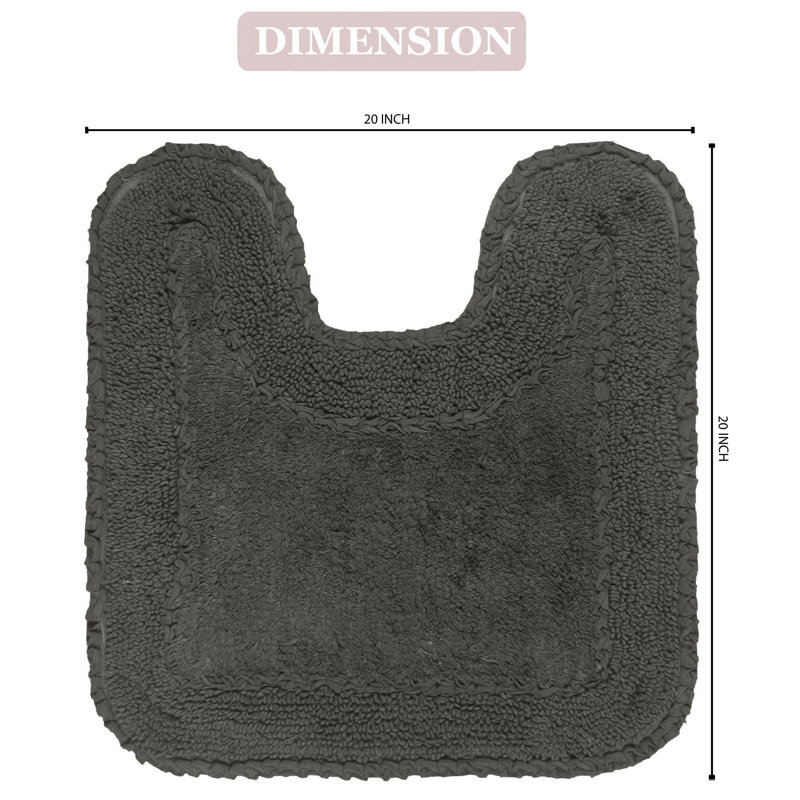 Aceyon 100% Cotton Contour Mat 20"x20", Gray