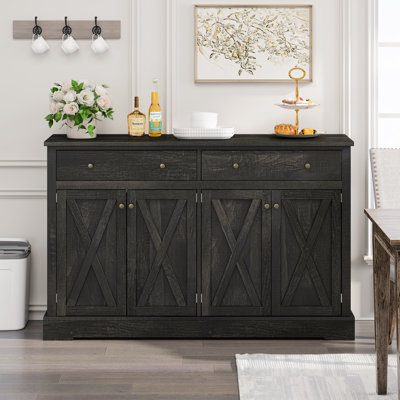 Storage Sideboard Cabinet with Two Drawers and Four Doors by Gracie Oaks