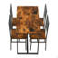 Ensemble de 5 pièces de mobilier de salle à manger moderne en métal et en bois pour 4 personnes, chaises de table de salle à manger