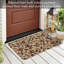 August Grove Mushroom Fields Indoor/Outdoor Natural Linen Look Floor Mat