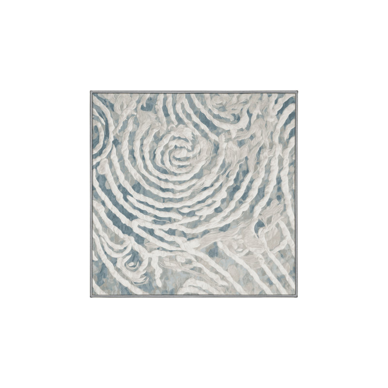 Tapis gris lavable à la machine, Carré 5 pi