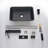 DEJIN 12'' Matte Black Glass Rectangular Bathroom Sink with Faucet