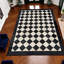 Tapis en cuir de vache à carreaux noir et blanc_6 x 9 pi-1105195638