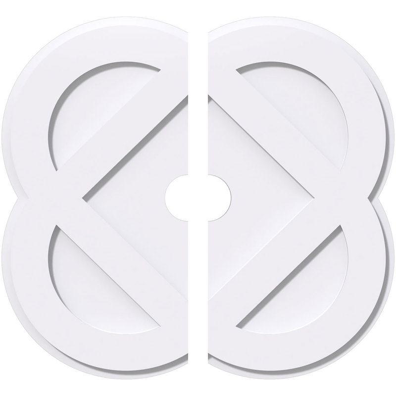 Médaillon de plafond contemporain en PVC de qualité architecturale de 24 po x P 3 po x P 9 1/2 po x P 1 po Charlotte, deux pièces