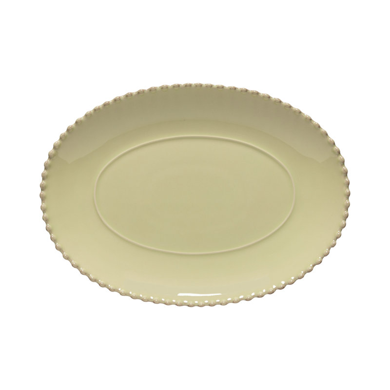 Pearl Handmade Stoneware Platter, Lily Green