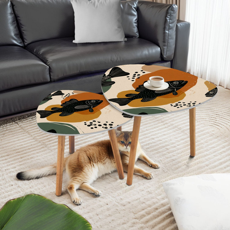 Ensemble de 2 tables basses gigognes Triangle