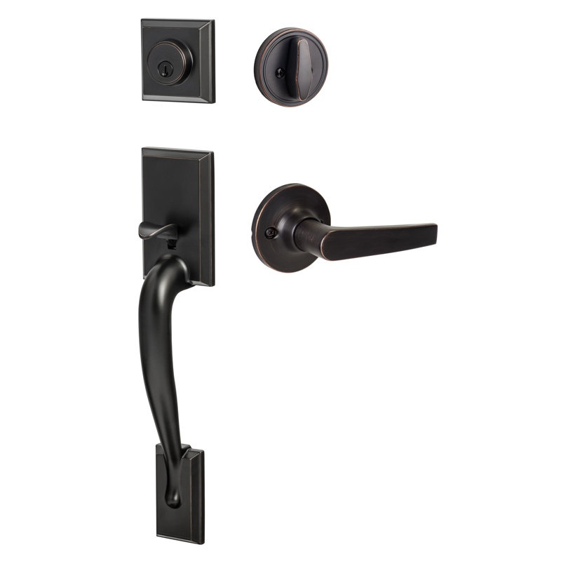 Madison Handleset, Vintage Bronze, Reversible, Cedar Lever