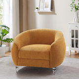 40.16" Boucle Fabric Barrel Accent Chair With Acrylic Legs