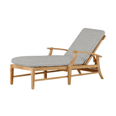 Croquet Teak Chaise Without Wheel - Natural Teak
