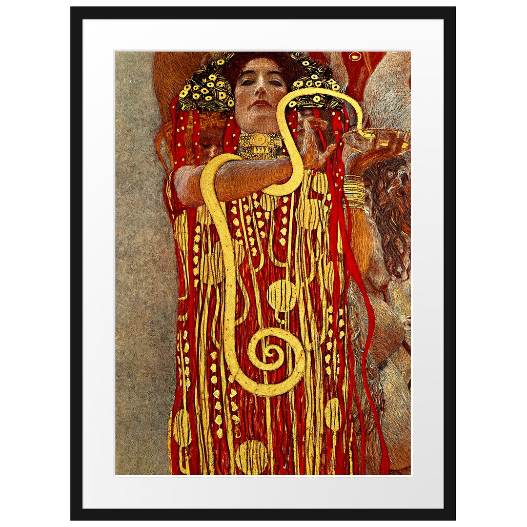 Gerahmter Grafikdruck Hygieia von Gustav Klimt