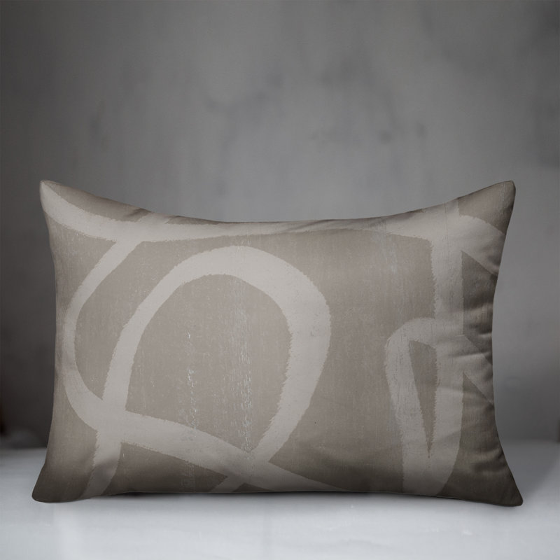 Modern Beige Lines II Throw Pillow