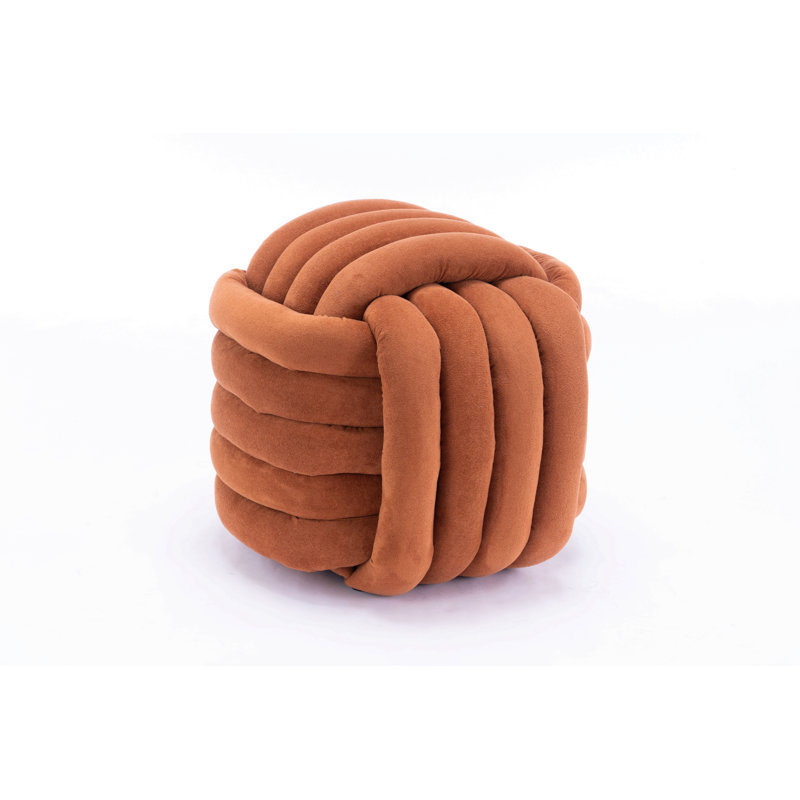 Chenille Fabric Modern Knot Design Ottoman Makeup Stool Footstool, Comfortable And Stylish Seat For Living Room, Bedroom
