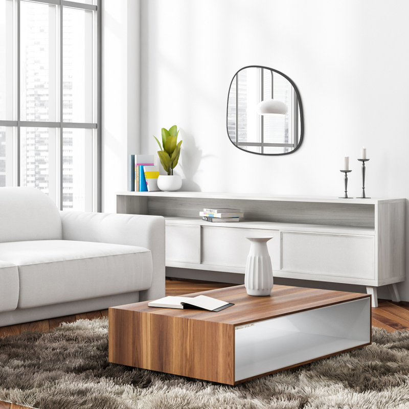 Miroir mural asymétrique pour salle de bain, 27 po x 26 po