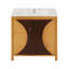Meuble-lavabo de style moderne Mid-Century 30 po avec lavabo - Armoire autoportante en bois artistique avec 3 tiroirs et porte à fermeture en douceur