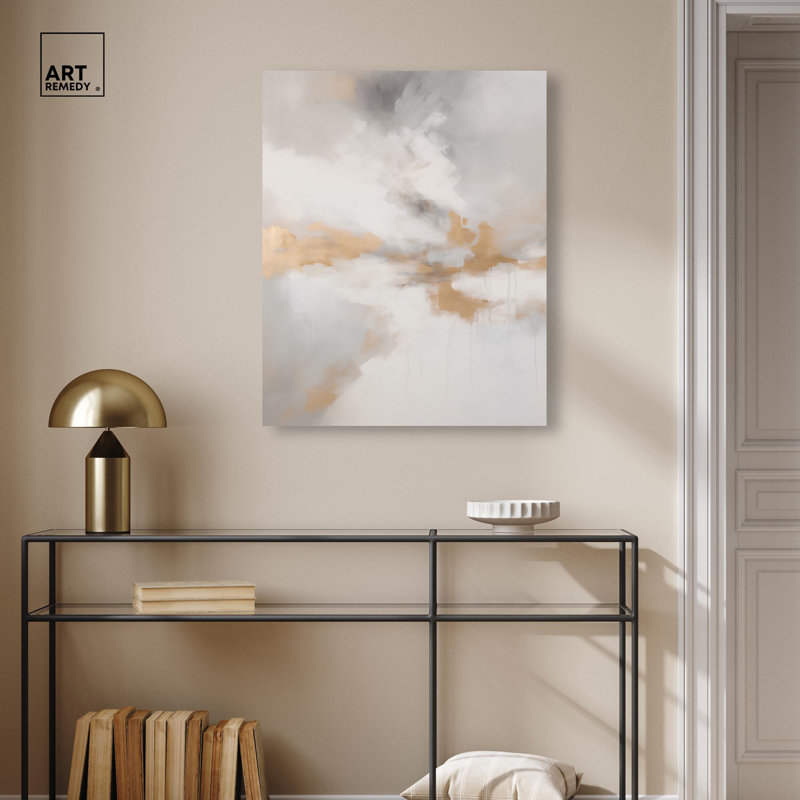 Toile «Fleet Gold I» par Art Remedy, H 30 po x l 24 po, Toile tendue, Wrapped Canvas