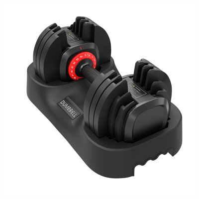 Adjustable Dumbbell Set，56LBS Free Weights Dumbbells Set，Fast Adjust Dumbbell Weight Set