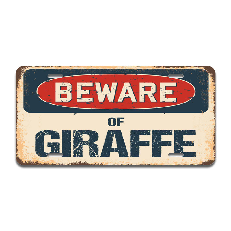 Cadre en aluminium Beware of Giraffe