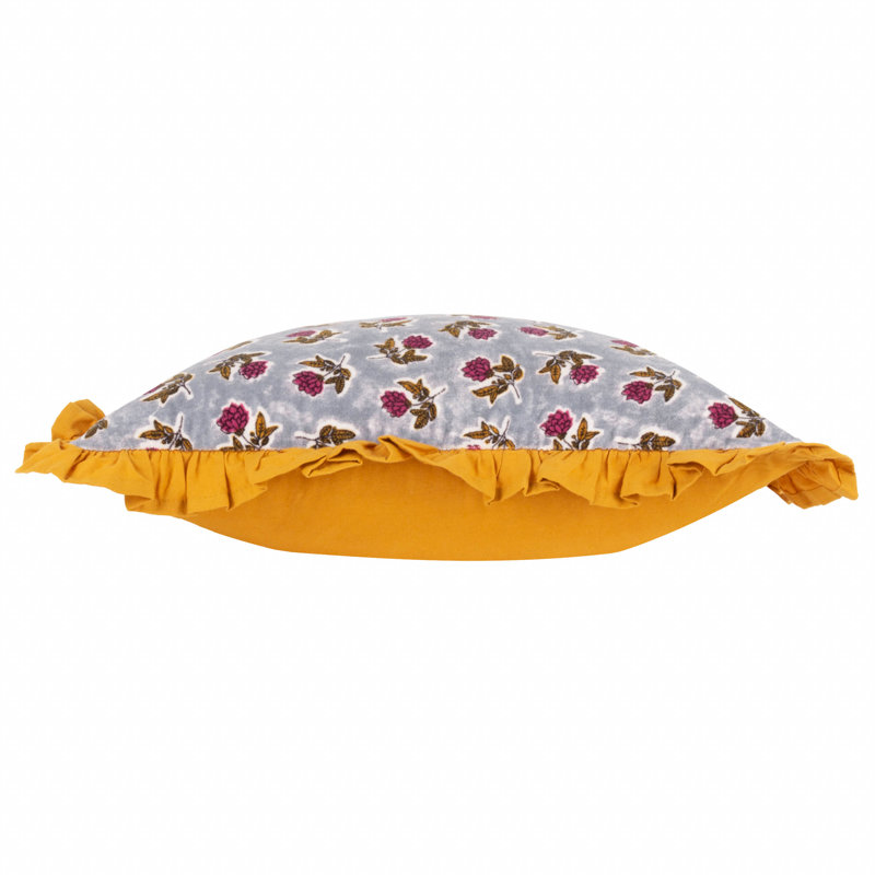 Kemble Floral Square Throw Cushion, Purple/Yellow Floral 