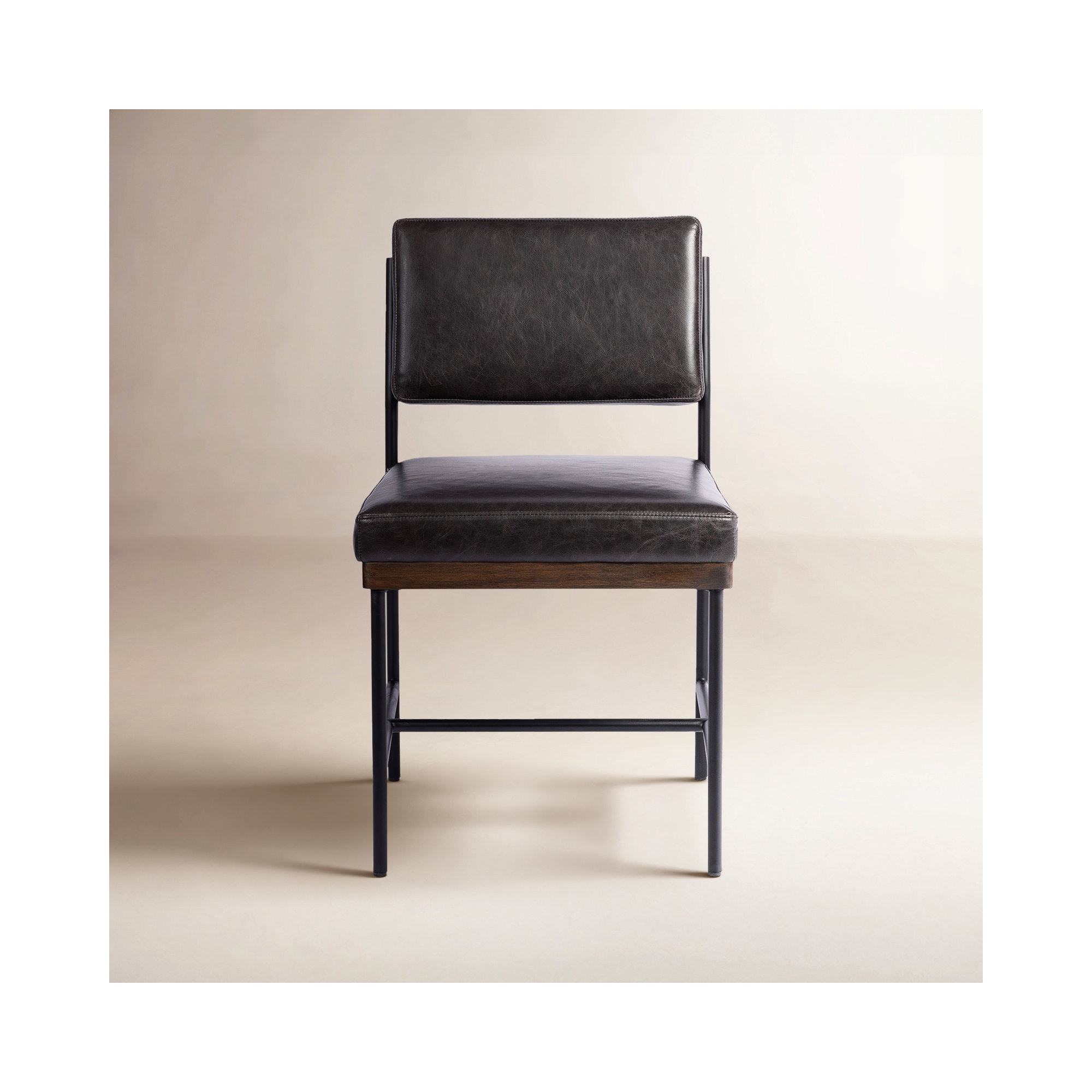Popovich Leather Dining Chair, Black