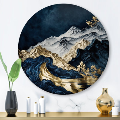 Jiayou " Gold Frosted River and Mountain I " Print